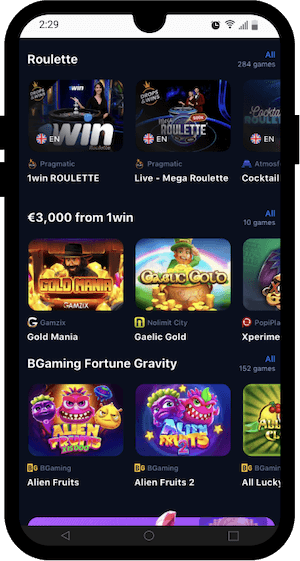 1win casino offers games like blackjack or roulette